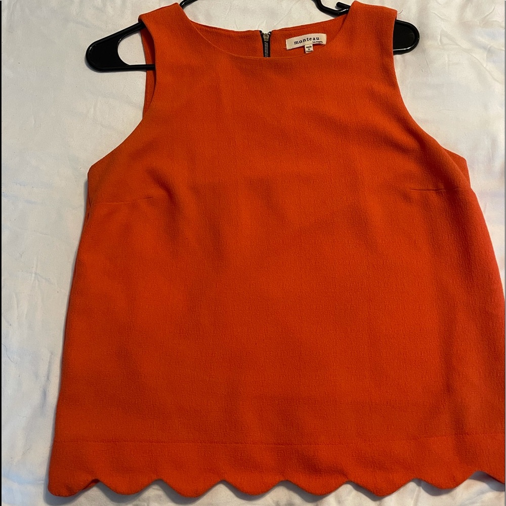 Monteau scallop trimmed blouse